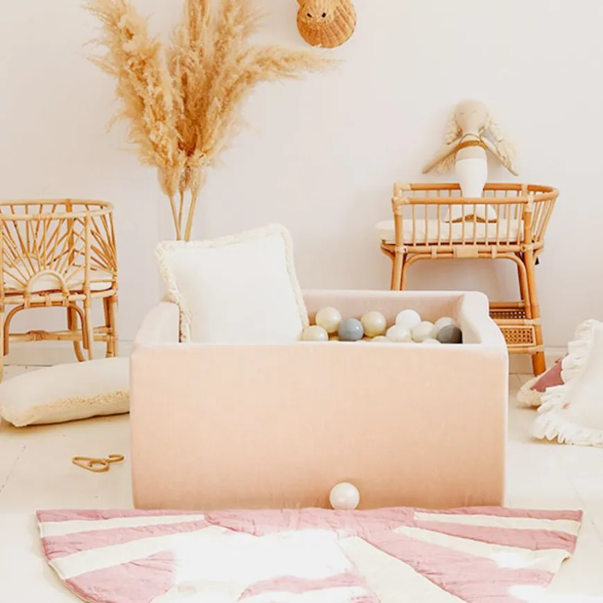 Ballenbad Velvet Beige 90X90X40 +Ballen - Moje