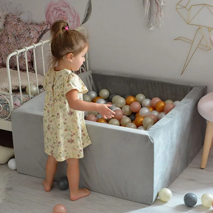Ballenbad Velvet Light Grey 90X90X40 +Ballen - Moje