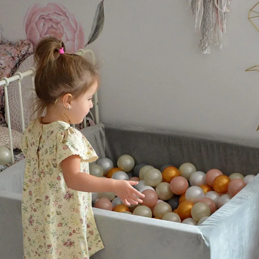 Ballenbad Velvet Light Grey 90X90X40 +Ballen - Moje