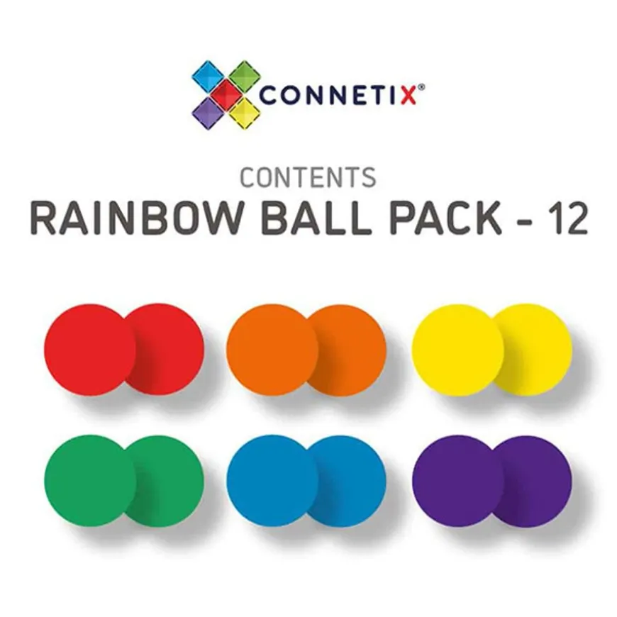 Connetix Tiles Ball Run Ballen Rainbow 12 Stuks