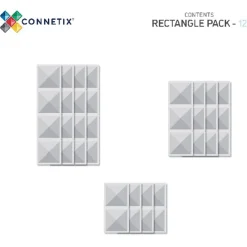 Connetix Tiles Clear Rectangle Pack 12 Pc Magneetblokken