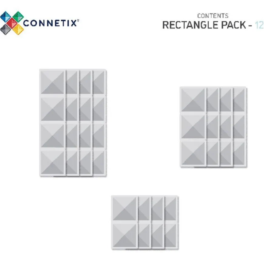 Connetix Tiles Clear Rectangle Pack 12 Pc Magneetblokken