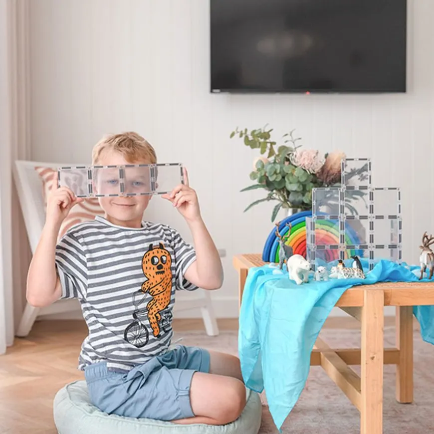 Connetix Tiles Clear Rectangle Pack 12 Pc Magneetblokken