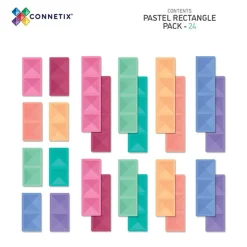 Connetix Tiles Pastel Rectangle Pack 24 Pc Magneetblokken