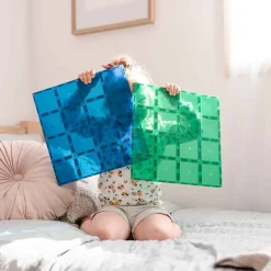 Connetix Tiles 2 Piece Base Plate Blue & Green Pack Magneetblokken
