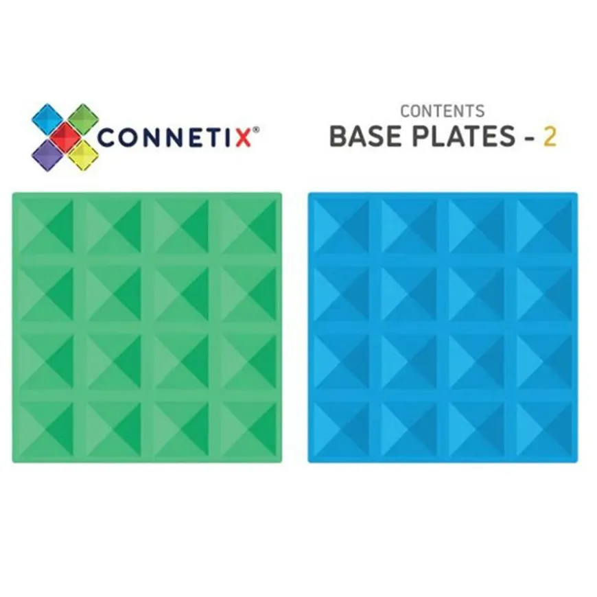 Connetix Tiles 2 Piece Base Plate Blue & Green Pack Magneetblokken