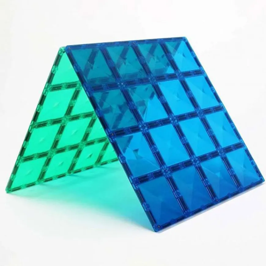 Connetix Tiles 2 Piece Base Plate Blue & Green Pack Magneetblokken