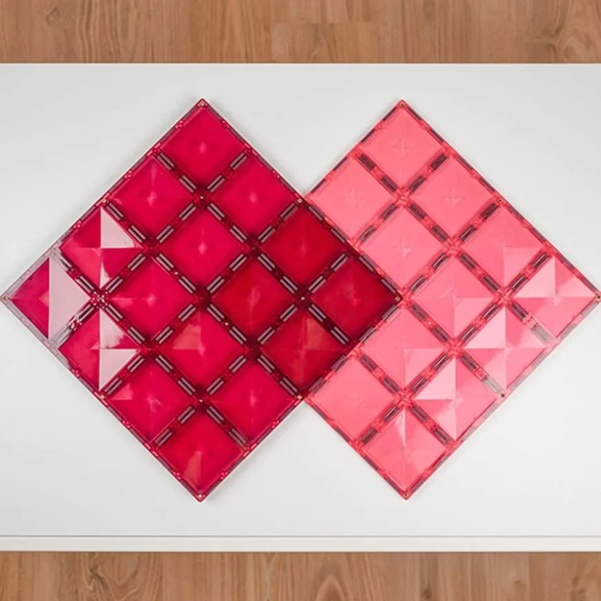 Connetix Tiles 2 Piece Base Plate Pink & Berry Pack Magneetblokken