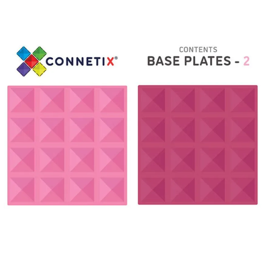 Connetix Tiles 2 Piece Base Plate Pink & Berry Pack Magneetblokken