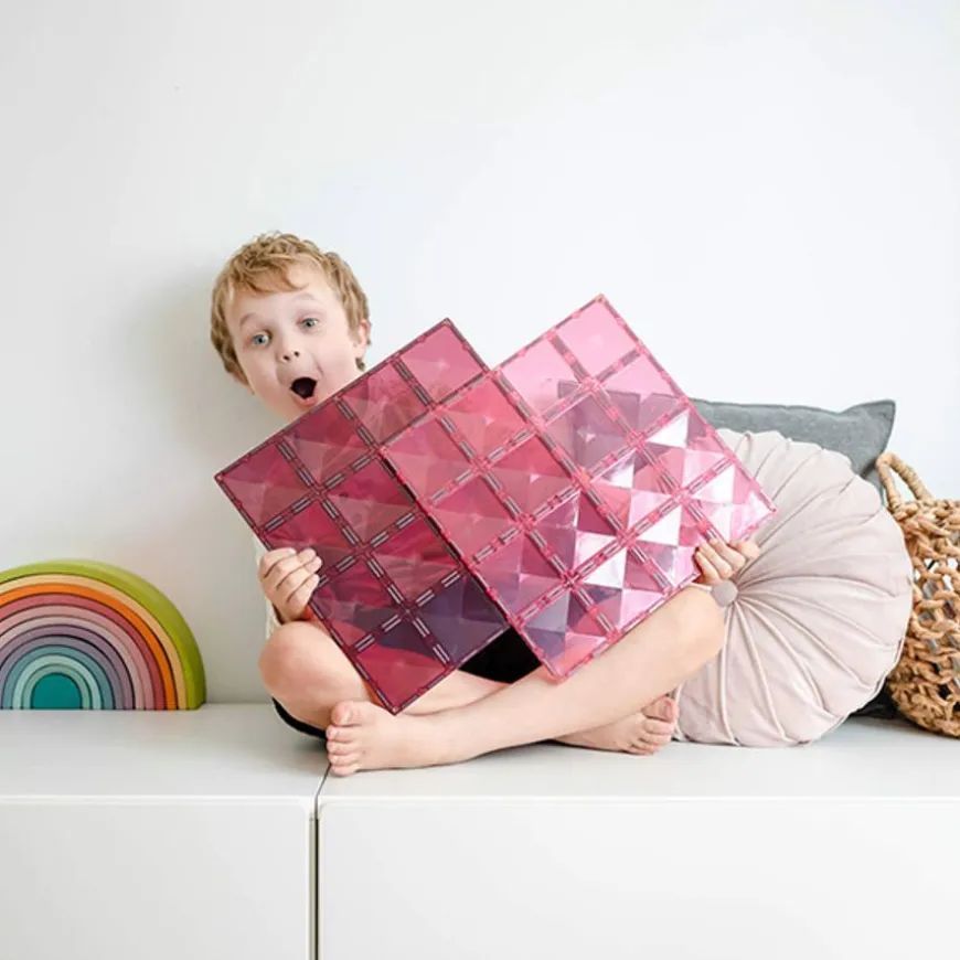 Connetix Tiles 2 Piece Base Plate Pink & Berry Pack Magneetblokken