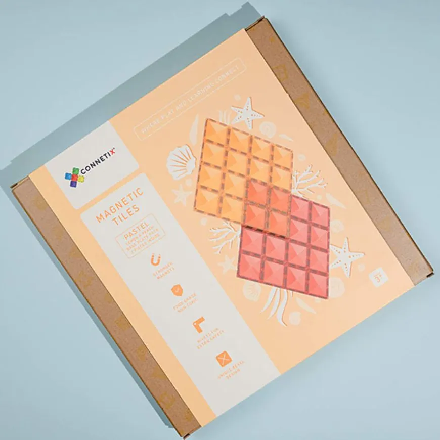 Connetix Tiles 2 Piece Base Plate Lemon & Peach Pack Magneetblokken