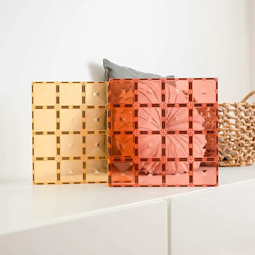 Connetix Tiles 2 Piece Base Plate Lemon & Peach Pack Magneetblokken