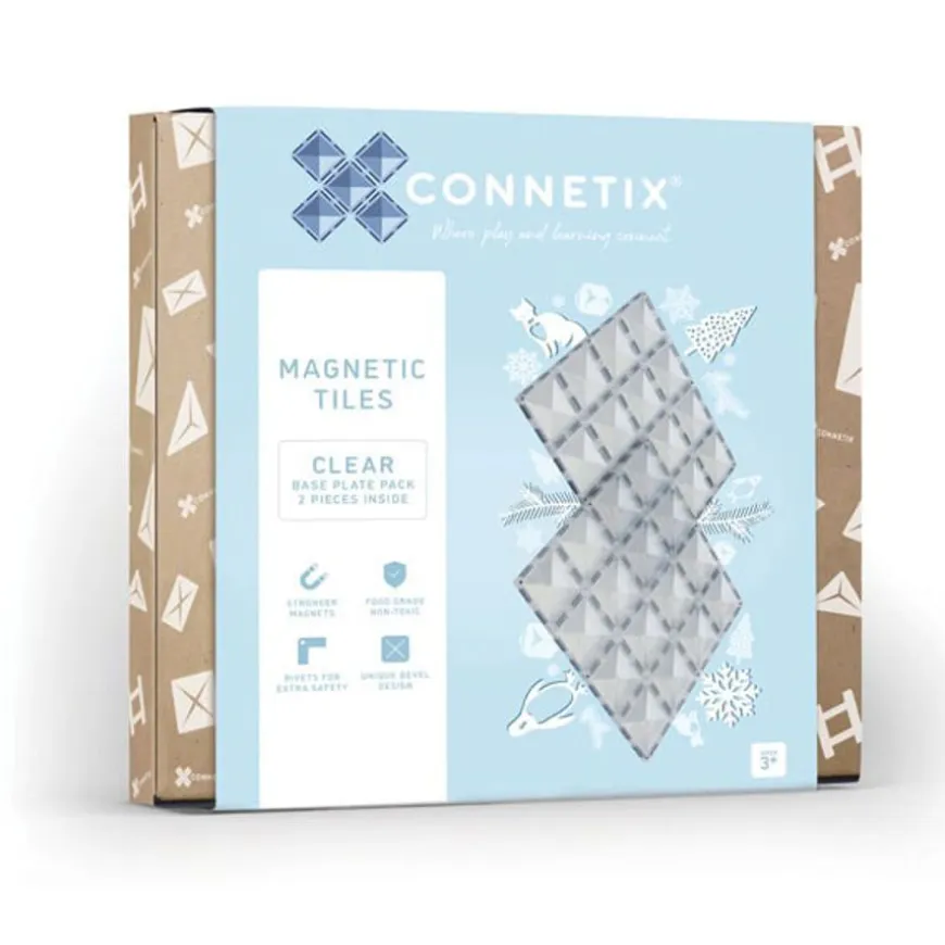 Connetix Tiles 2 Piece Clear Base Plate Pack Magneetblokken
