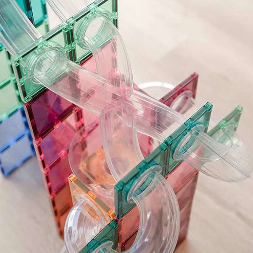 Connetix Tiles 80 Piece Pastel Ball Run Expansion Pack Magneetblokken