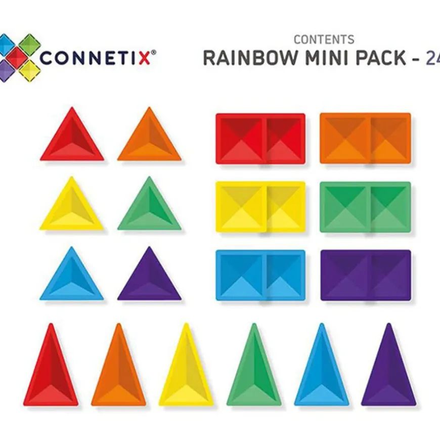 Connetix Tiles 24 Piece Rainbow Mini Pack Magneetblokken