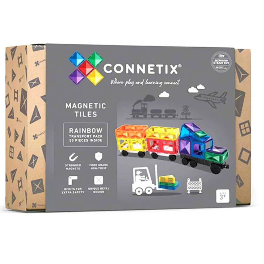 Connetix Tiles 50 Piece Rainbow Transport Pack Magneetblokken