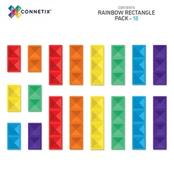 Connetix Tiles Rainbow Rectangle Pack 18 Pc Magneetblokken