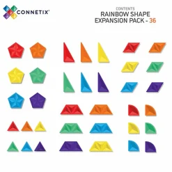Connetix Tiles Rainbow Shape Expansion Pack 36 Pc Magneetblokken