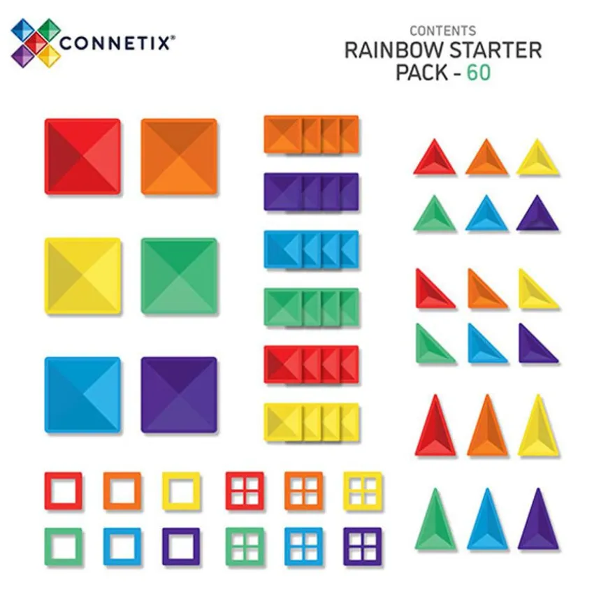 Connetix Tiles Rainbow Starter Pack 60 Pc Magneetblokken