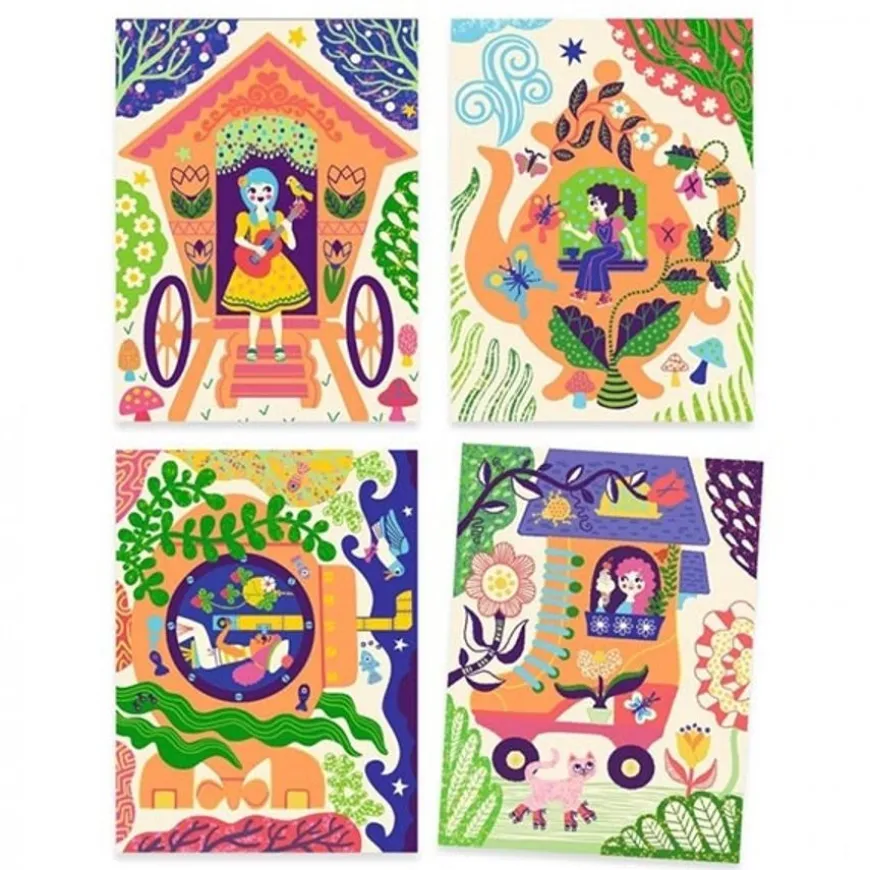 Djeco Kraskaarten Wacky Houses 5-8Jr