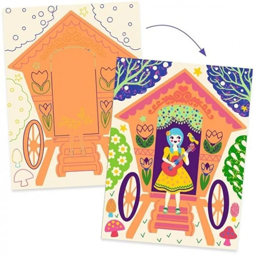 Djeco Kraskaarten Wacky Houses 5-8Jr