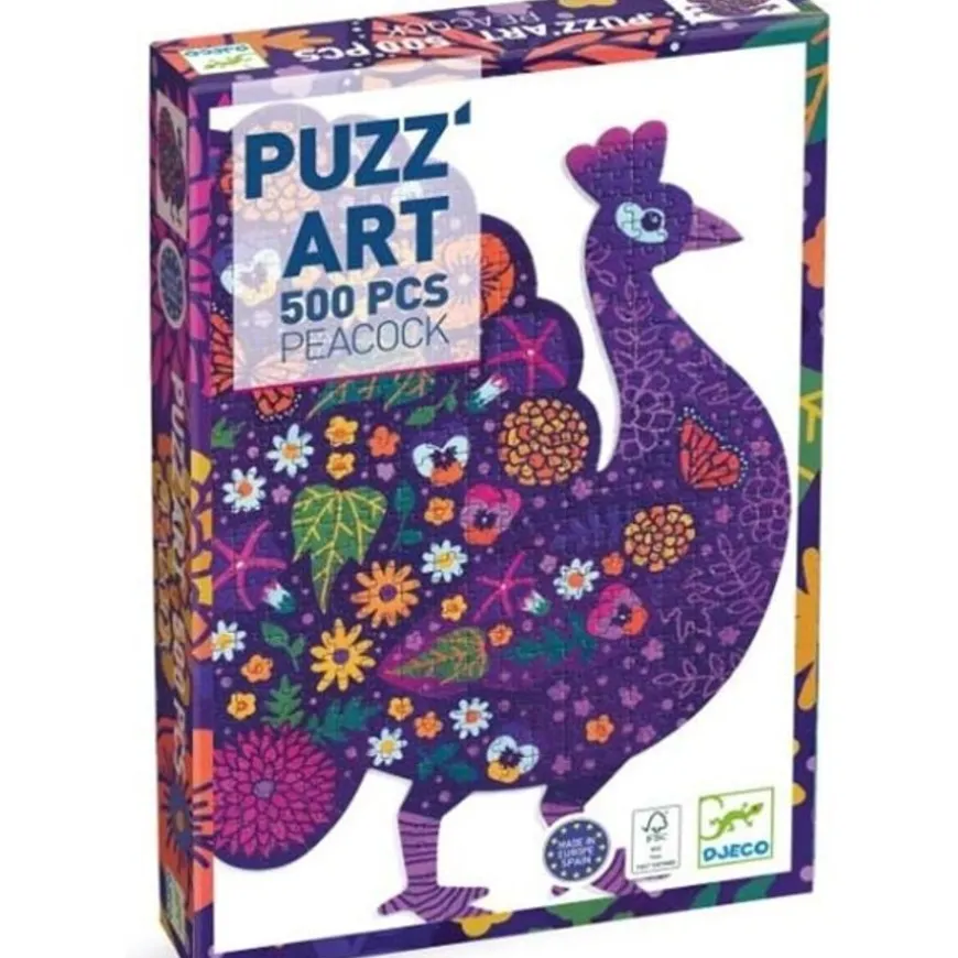 Djeco Puzzel Art Pauw 500 Stukjes