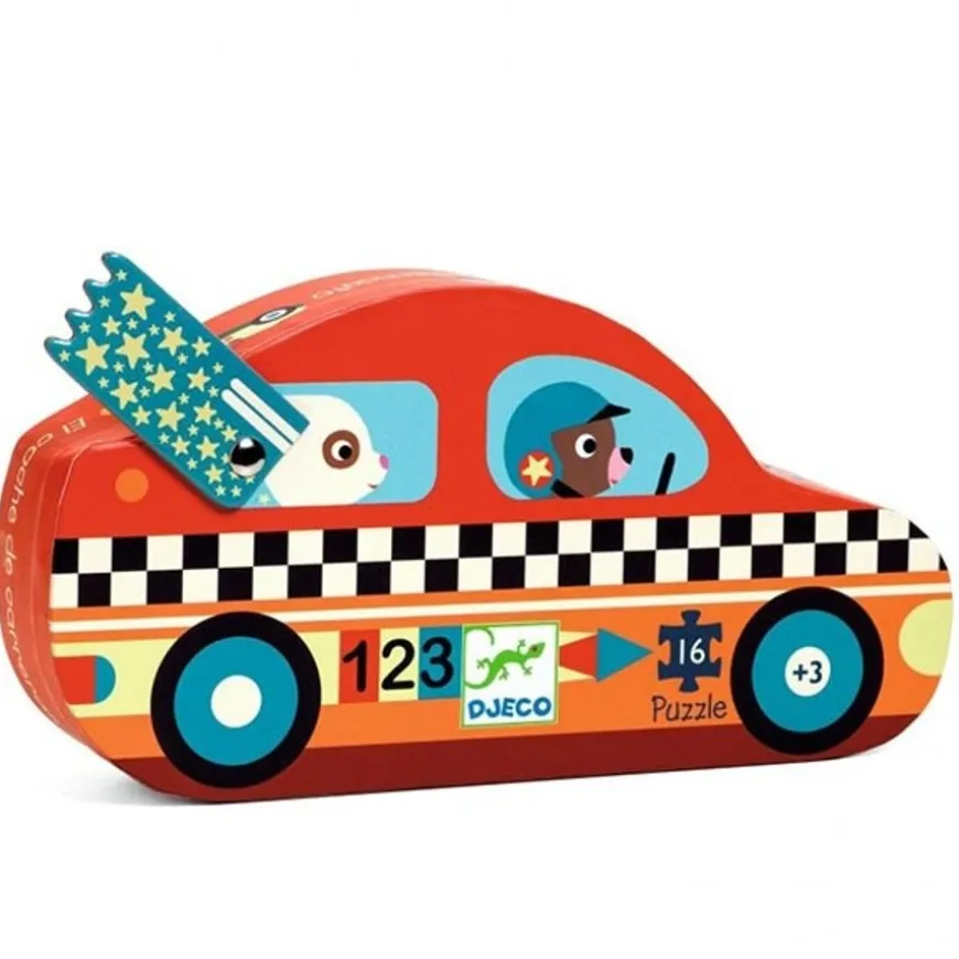 Djeco Puzzel De Raceauto 16 Stukjes