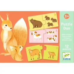 Djeco Puzzel Duo Babydieren 12X 2St