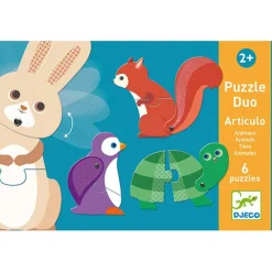 Djeco Puzzel Duo Dieren 6X 2St