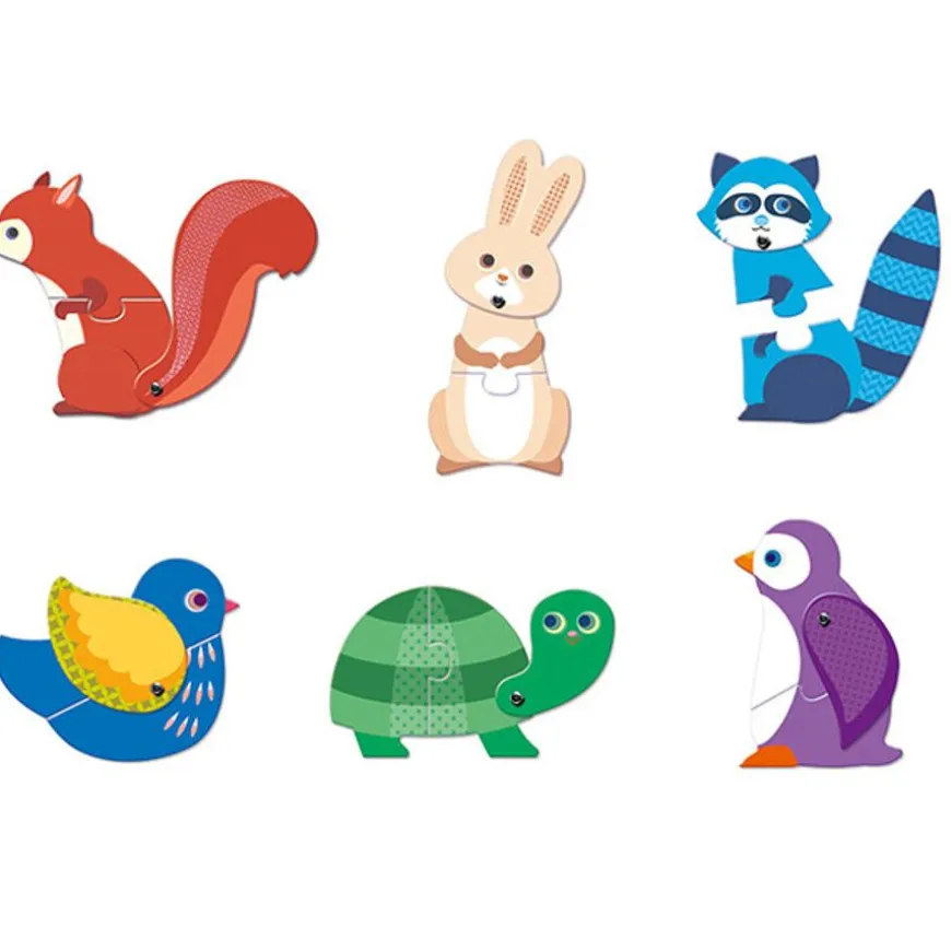 Djeco Puzzel Duo Dieren 6X 2St