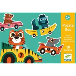 Djeco Puzzel Duo Racewagens 10X 2St