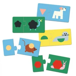 Djeco Puzzel Duo Vormen En Dieren 12X 2St