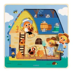 Djeco Puzzel 3 Lagen Chez Moo +18M