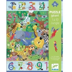 Djeco Puzzel 1 Tot 10 Jungle - 54 Stukjes