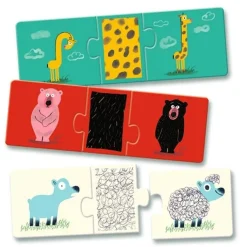 Djeco Puzzel Trio Naakte Dieren +3Jr