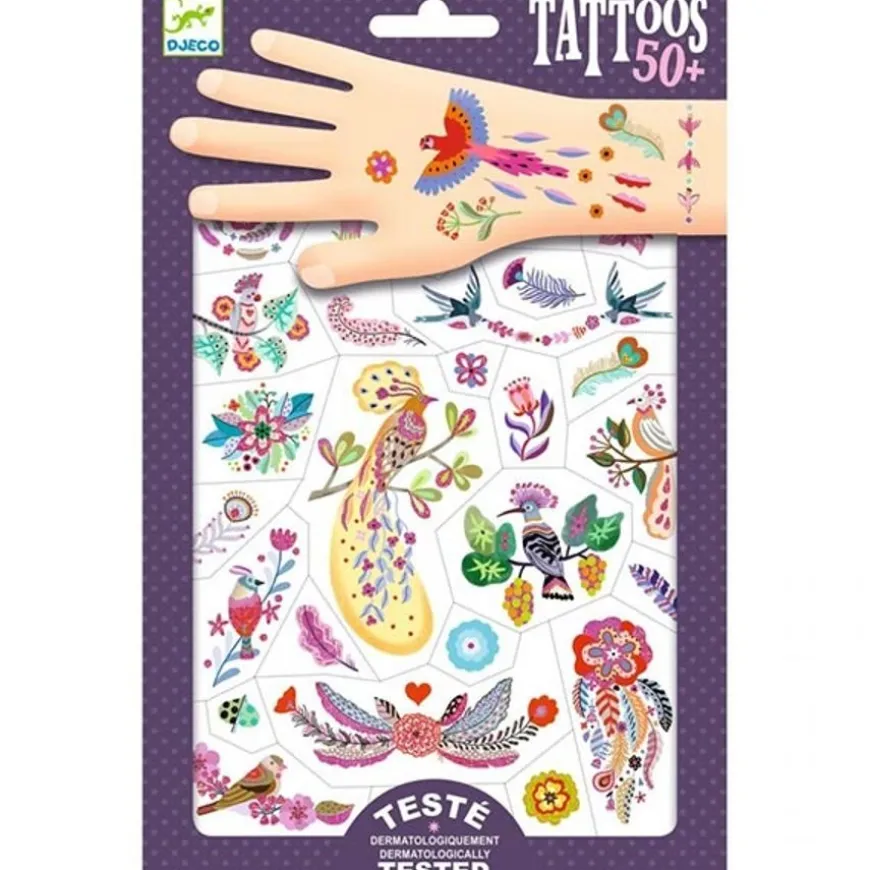 Djeco Tattoos Bright Birds +3Jr