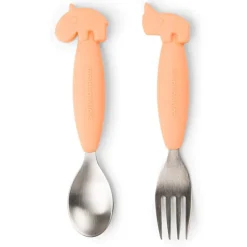 Done By Deer Easy Grip Lepel En Vork Deer Friends Coral