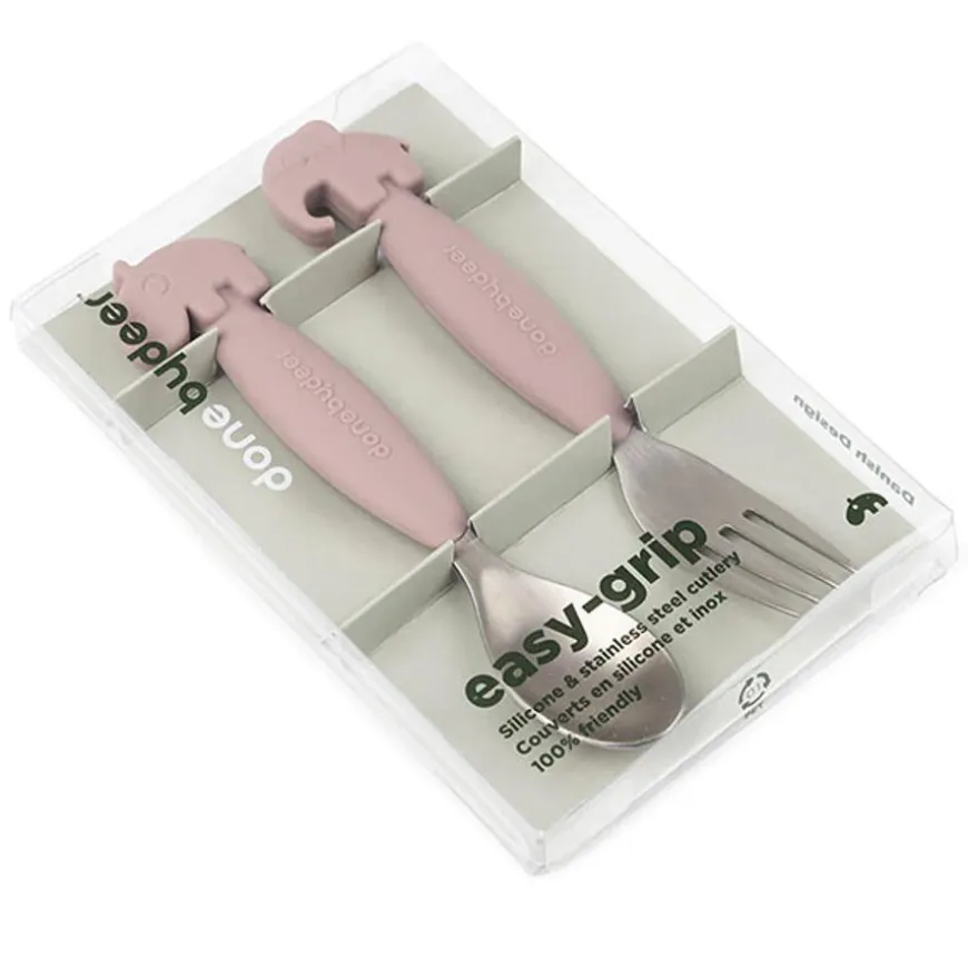 Done By Deer Easy Grip Lepel En Vork Deer Friends Powder