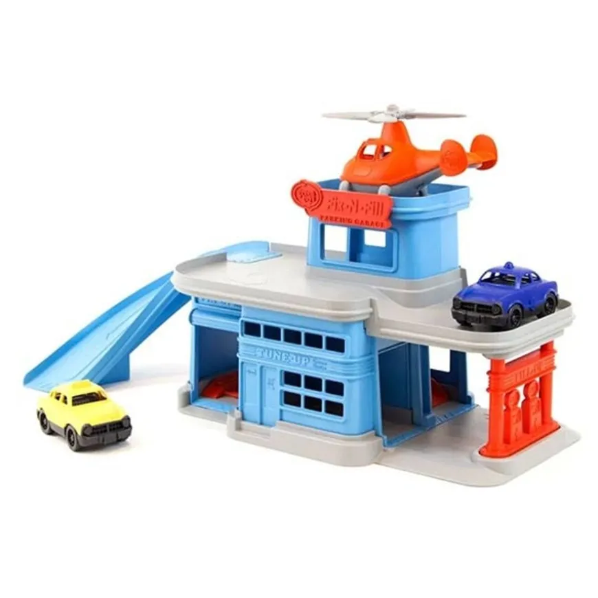 Green Toys Parkeergarage Met Auto'S En Helikopter