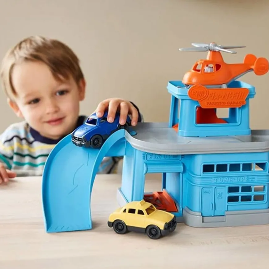 Green Toys Parkeergarage Met Auto'S En Helikopter