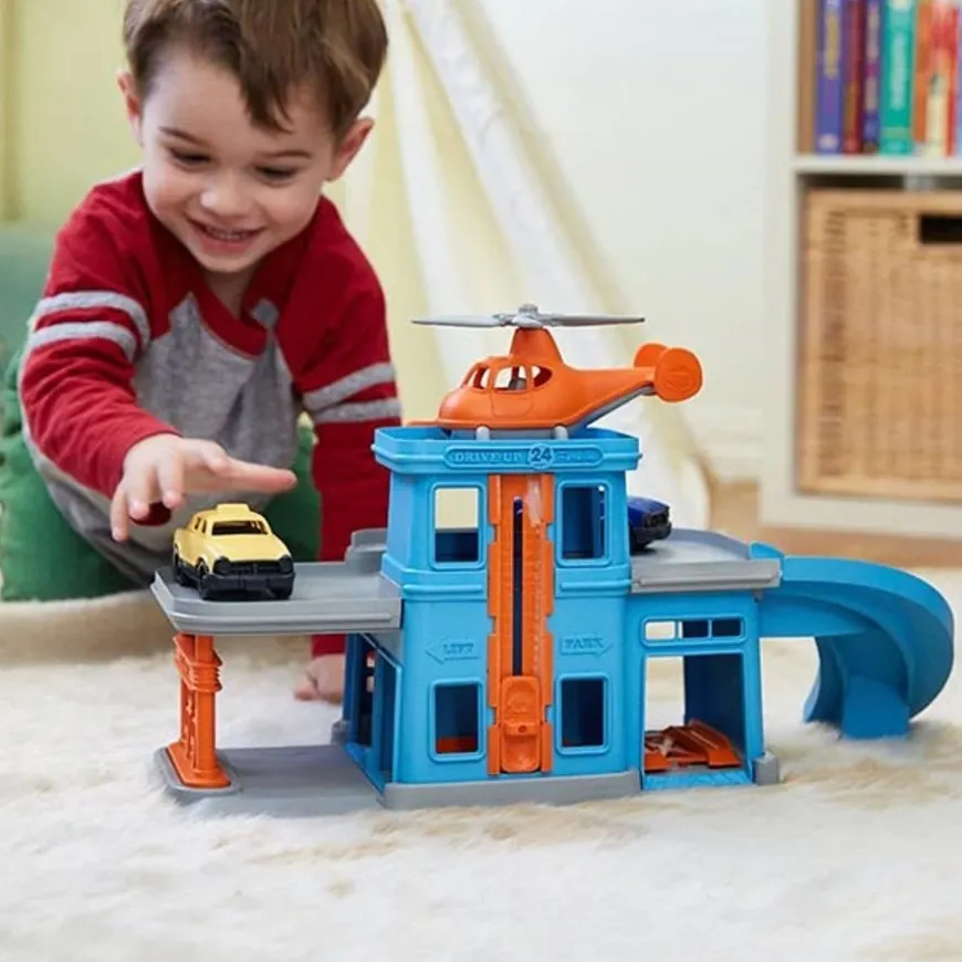 Green Toys Parkeergarage Met Auto'S En Helikopter