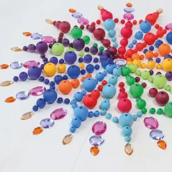 Grimm'S 96 Grote Houten Kralen Regenboog