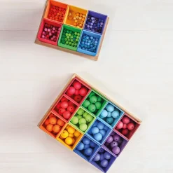 Grimm'S 120 Kleine Houten Kralen Regenboog