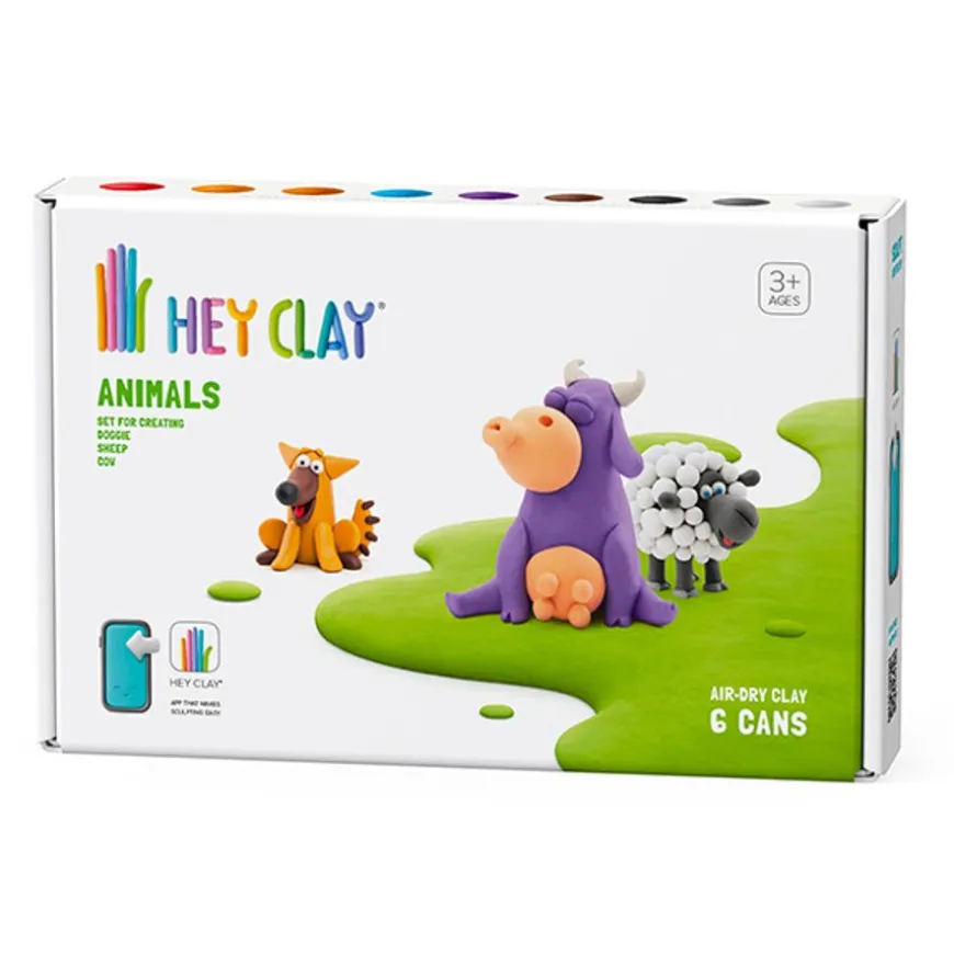 Hey Clay Boetseerklei Boerderijdieren: Koe, Hond, Schaap