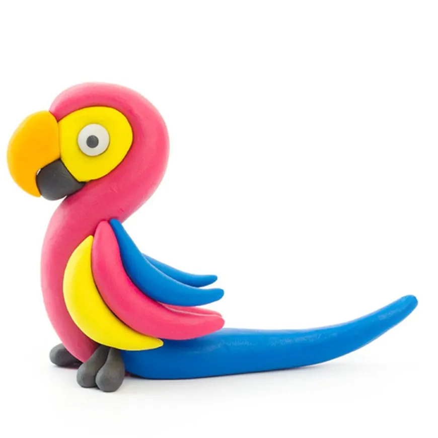 Hey Clay Boetseerklei Vogels: Fazant, Papegaai, Duif