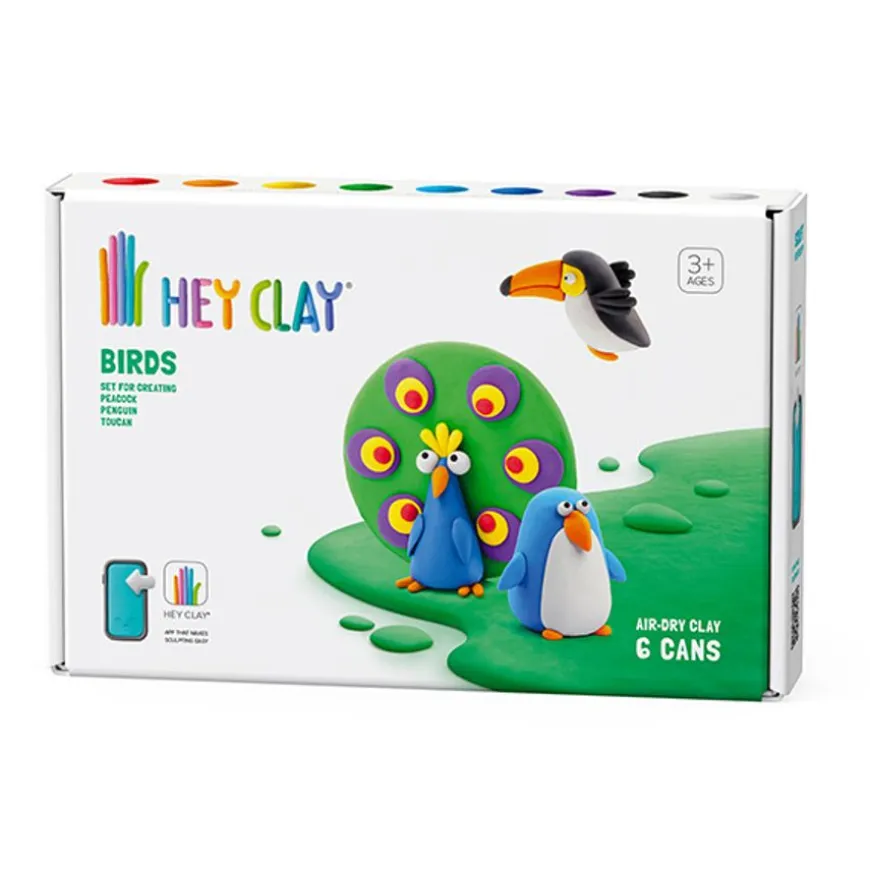 Hey Clay Boetseerklei Vogels: Toekan, Pinguin, Pauw