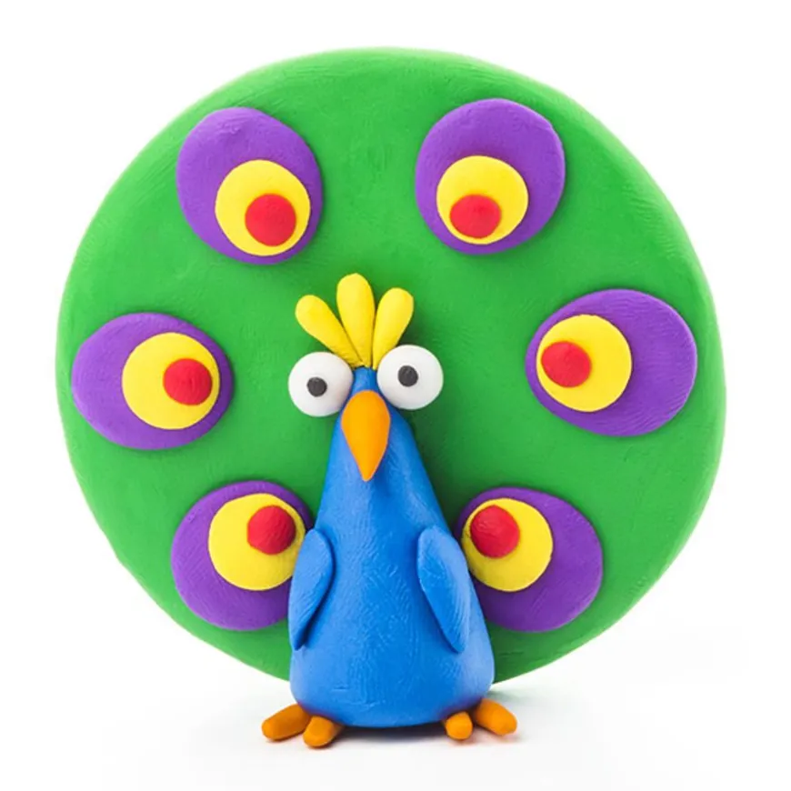 Hey Clay Boetseerklei Vogels: Toekan, Pinguin, Pauw