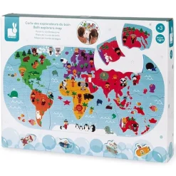 Janod Badpuzzelpuzzel Wereldkaart 28St +3Jr