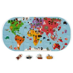 Janod Badpuzzelpuzzel Wereldkaart 28St +3Jr
