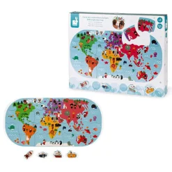 Janod Badpuzzelpuzzel Wereldkaart 28St +3Jr